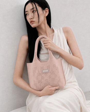 Dia Knit Shopper Bag Small MutePink