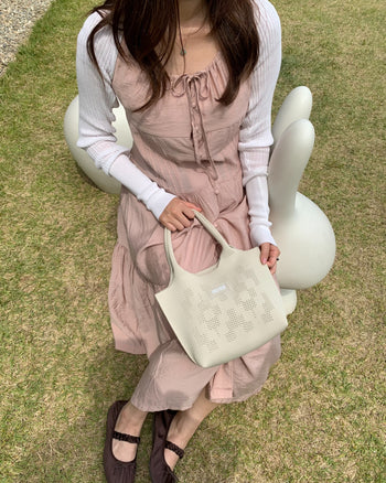 Dia Knit Shopper Bag Small Ivory