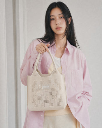 Dia Knit Shopper Bag Small Ivory
