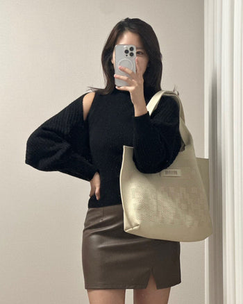 Dia Knit Shopper Bag Ivory