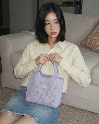Dia Knit Shopper Bag Small Lavender