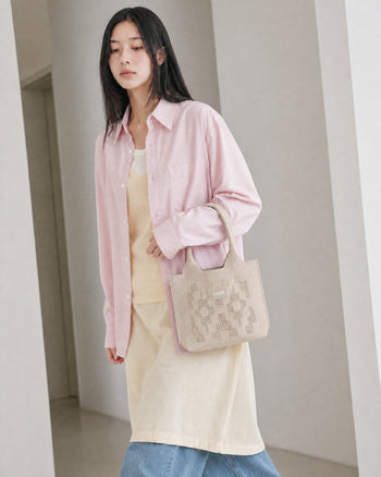 Dia Knit Shopper Bag Small Ivory