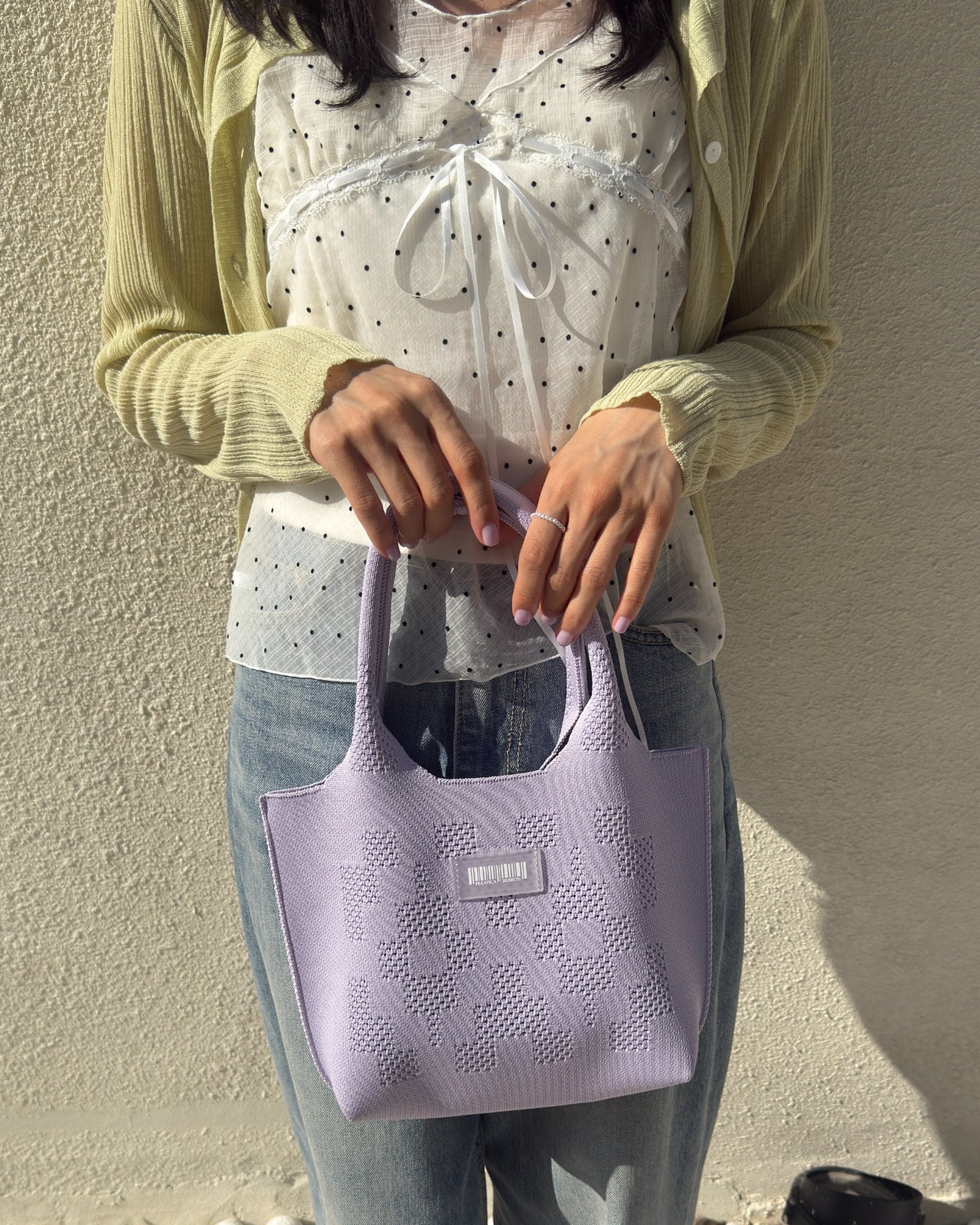 Dia Knit Shopper Bag Small Lavender