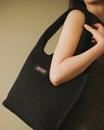 Dia Knit Shopper Bag Black